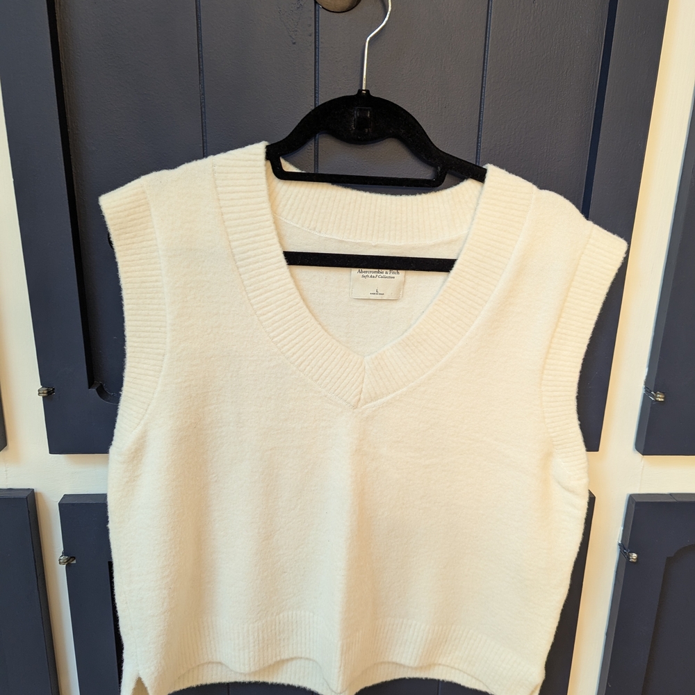 V-Neck Cream Sweater Vest